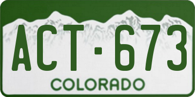 CO license plate ACT673
