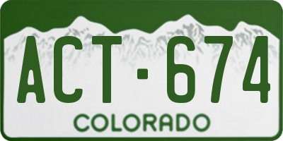 CO license plate ACT674