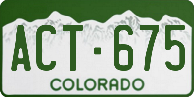 CO license plate ACT675