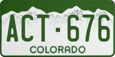 CO license plate ACT676