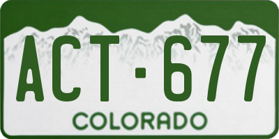 CO license plate ACT677
