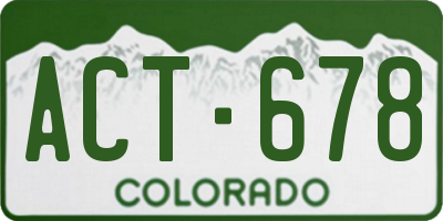 CO license plate ACT678