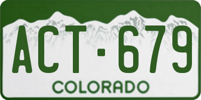 CO license plate ACT679