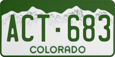CO license plate ACT683
