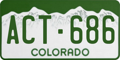 CO license plate ACT686