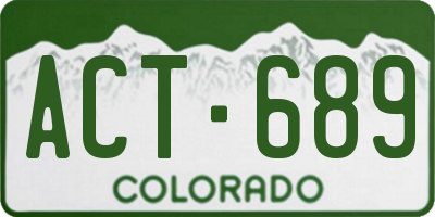 CO license plate ACT689