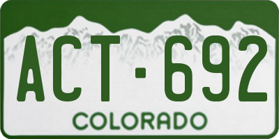 CO license plate ACT692
