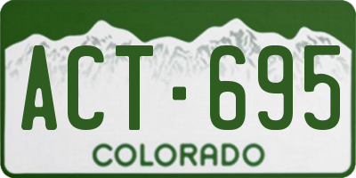 CO license plate ACT695