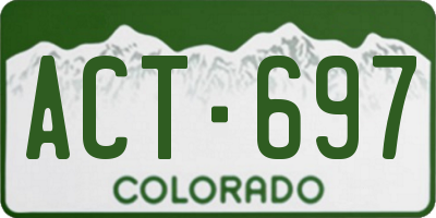 CO license plate ACT697