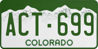 CO license plate ACT699