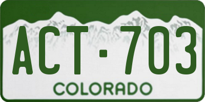 CO license plate ACT703