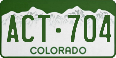 CO license plate ACT704