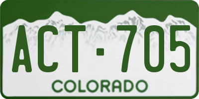 CO license plate ACT705