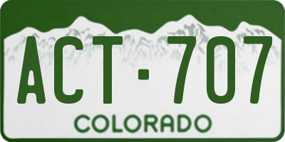 CO license plate ACT707
