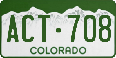 CO license plate ACT708