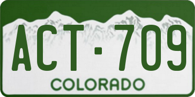 CO license plate ACT709