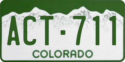 CO license plate ACT711