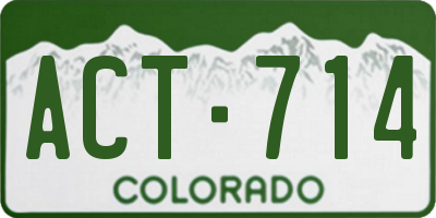 CO license plate ACT714