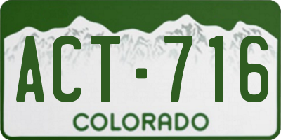 CO license plate ACT716