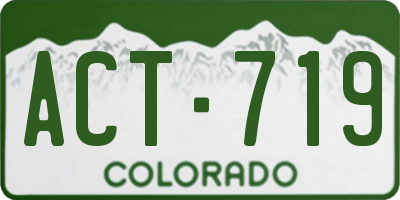 CO license plate ACT719