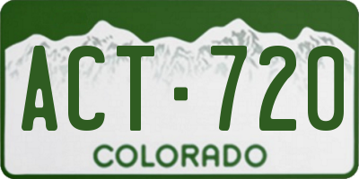 CO license plate ACT720