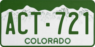 CO license plate ACT721
