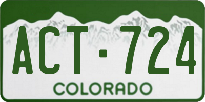 CO license plate ACT724