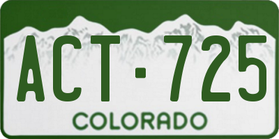 CO license plate ACT725