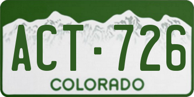 CO license plate ACT726