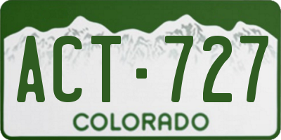 CO license plate ACT727