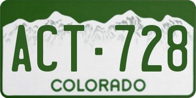 CO license plate ACT728