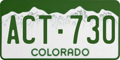 CO license plate ACT730