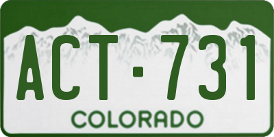 CO license plate ACT731