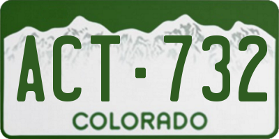 CO license plate ACT732