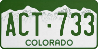 CO license plate ACT733