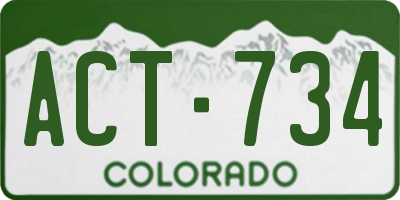 CO license plate ACT734