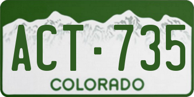 CO license plate ACT735
