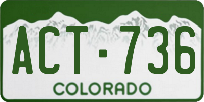 CO license plate ACT736