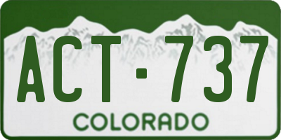 CO license plate ACT737