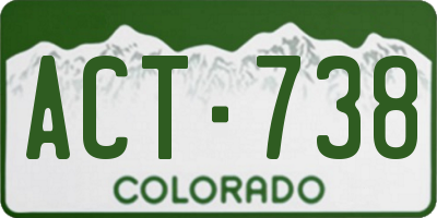 CO license plate ACT738