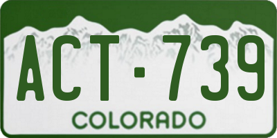 CO license plate ACT739