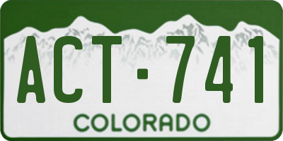 CO license plate ACT741