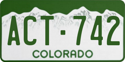 CO license plate ACT742