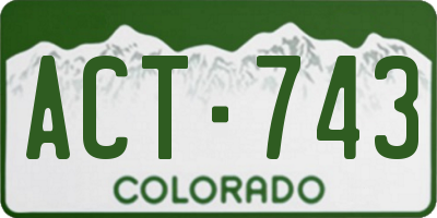 CO license plate ACT743