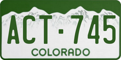 CO license plate ACT745
