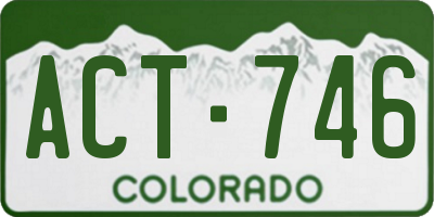 CO license plate ACT746
