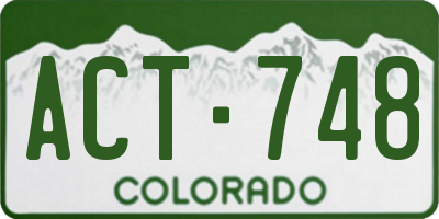 CO license plate ACT748
