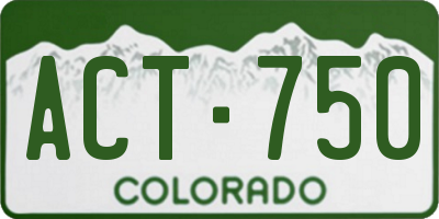 CO license plate ACT750