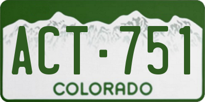 CO license plate ACT751