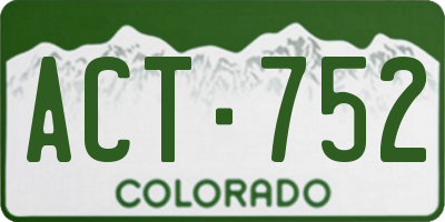 CO license plate ACT752